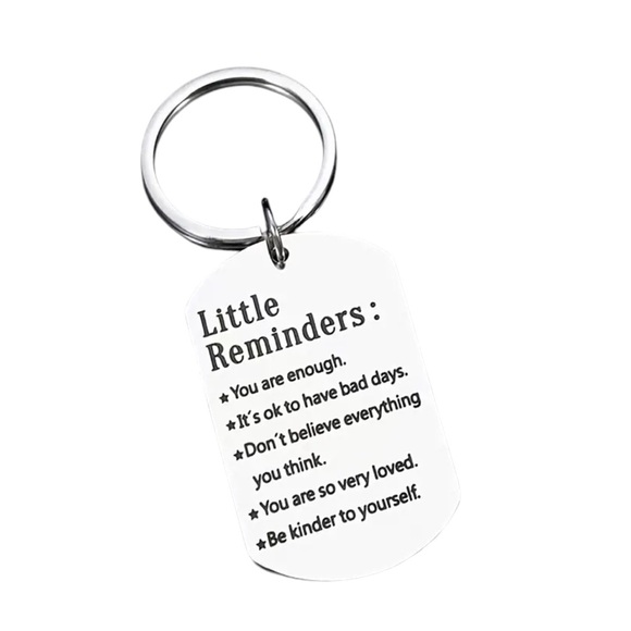 Little Reminders Positive Affirmations Silver Keychain - Picture 4 of 6